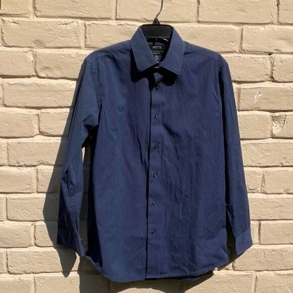 Take 50% OFF- Apt. 9 Blue Long Sleeve Men’s Shirt, Size15 1/2 - Picture 1 of 5